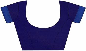 Navy Blue Colour PLAIN CHIFFON SAREE WITH BLOUSE 4
