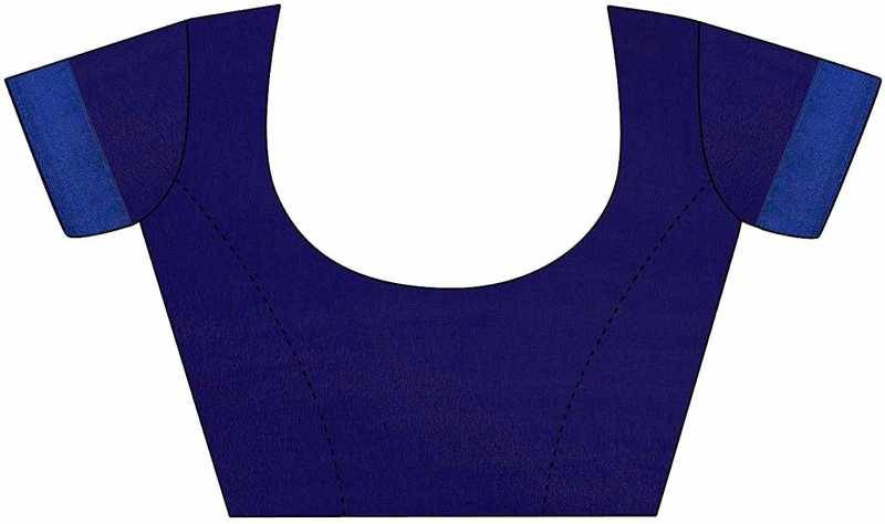 Navy Blue Colour PLAIN CHIFFON SAREE WITH BLOUSE