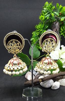 Maroon jhumkas 1