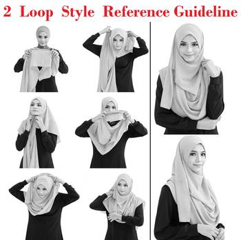 Justkartit 2 Loop Ready To Wear Chiffon Lycra Instant Hijab Stoles For Women  5