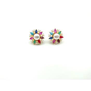 Multicolor american diamonds studs 2