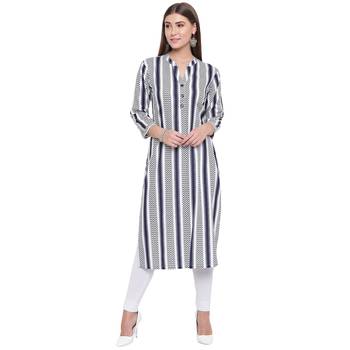 White printed rayon kurtas-and-kurtis 1