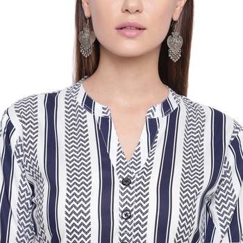 White printed rayon kurtas-and-kurtis 5