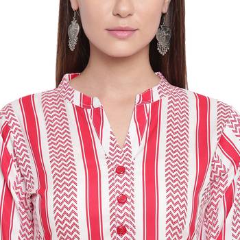 White printed rayon kurtas-and-kurtis 5