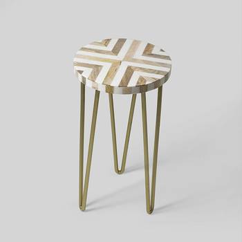 Garden Table with Steel Hairpin Legs for Balcony,Living Room and Hallway Space Décor Table 1