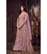Pink embroidered net salwar