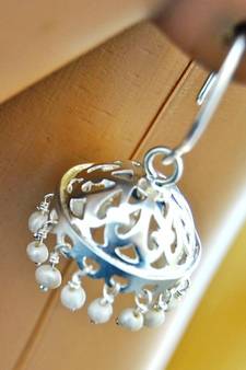 Silver Jhumka Earrings