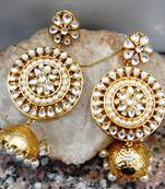 Gold Kundan Jhumka Earrings