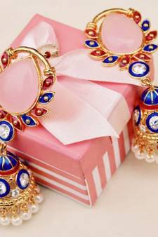 Multicolor Meenakari Jhumka Earrings
