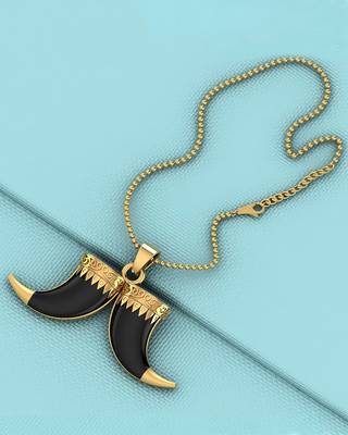 Dare by Voylla Horn Designer Pendant With Chain For Men 1
