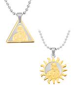 Dual Tone Sai Baba Pendant With Chain Combo