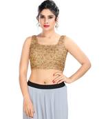 Women's Copper Net Readymade Padded Saree Blouse