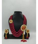 red beaded jewellery necklace sets