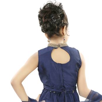 Blue Silk With Sequence Embroidery And Zarodosi Handwork With Choli 2