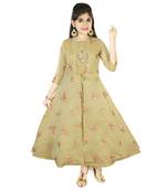 Tussar Embroidred Chanderi With Zardosi Handwork In A Jacket Syle Gown