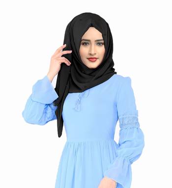 Justkartit Women'S Pearl Work Premium Georgette Scarf Hijab Dupatta 2