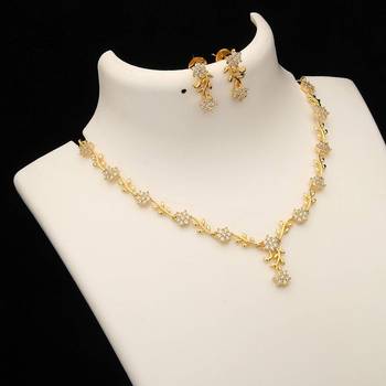 Gold stone necklace-sets 1