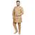 Gold plain brocade silk kurta-pajama