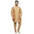 Gold plain brocade silk kurta-pajama