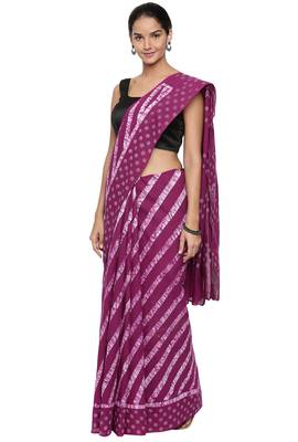 CLASSICATE from the house of The Chennai Silks Women's  multicolor Batik Printed Sungudi Cotton Saree 2
