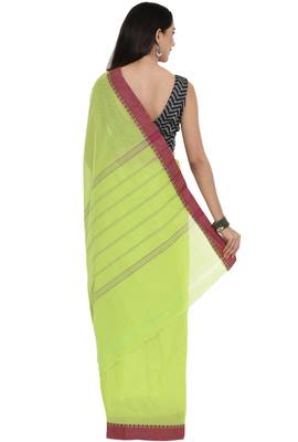 CLASSICATE from the house of The Chennai Silks Women's  green Chettinad Cotton Saree 3