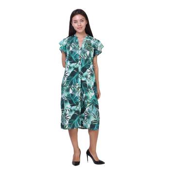 Women Viscose Printed A Line Dress 1