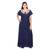 Blue colour Embroidery Printed Round Neck Cotton Nighty For Ladies Nightwear Women Night Gown(Free Size)