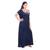 Blue colour Embroidery Printed Round Neck Cotton Nighty For Ladies Nightwear Women Night Gown(Free Size)