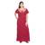 Red colour Embroidery Printed Round Neck Cotton Nighty For Ladies Nightwear Women Night Gown(Free Size)