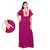 Pink colour A Line Embroidery Printed Round Neck Cotton Nighty For Ladies Nightwear Women Night Gown(Free Size)