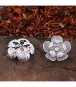 Silver Flower Design High Quality Cubic Zirconia Brooch Cum Pendant
