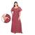 Red & White colour Floral Design Printed Square Neck Cotton Nighty For Ladies Nightwear Women Night Gown(Free Size)