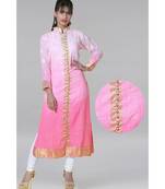 Ada Pink Hand Embroidered Chikankari Georgette Kurti 