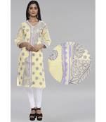 Ada Lemon Hand Embroidered Chikankari Cotton Kurti 