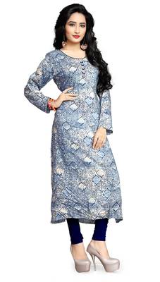 Justkartit Women'S Multi Color Printed Rayon Soft Cotton Kurtis 1