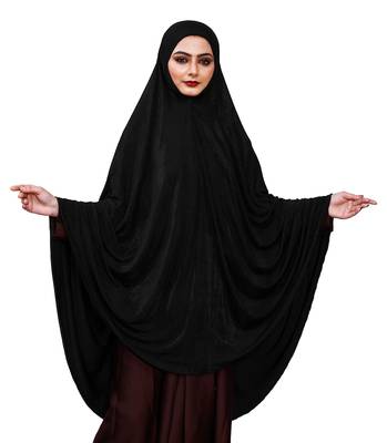 Justkartit Stitched Ready To Wear Long Plain Chaderi Hijab For Women 1
