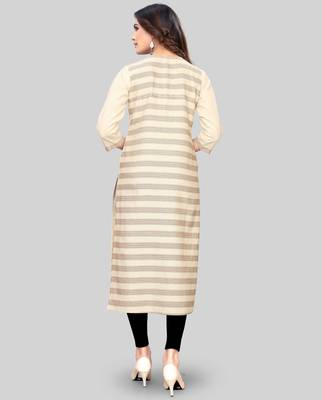 Beige embroidered cotton cotton-kurtis 2