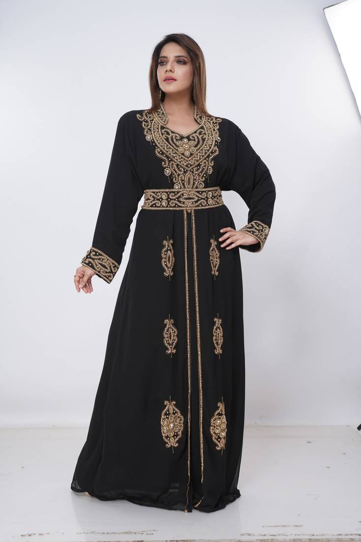 Dubai Kaftan Women Dress Long Gown Farasha Morocco Wear