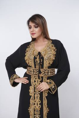 Dubai Kaftan Women Dress Long Gown Farasha Morocco Wear 1