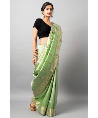 The beautiful Baluchari weave looks absolutely stunning in this mint avatar 1