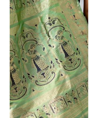 The beautiful Baluchari weave looks absolutely stunning in this mint avatar 4