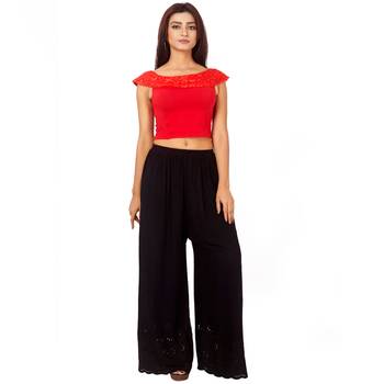 Red Colour Cotton Spandex Free Size Blouse for Women. 4