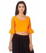Yellow Colour Cotton Spandex Free Size Blouse for Women.