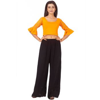 Yellow Colour Cotton Spandex Free Size Blouse for Women. 4