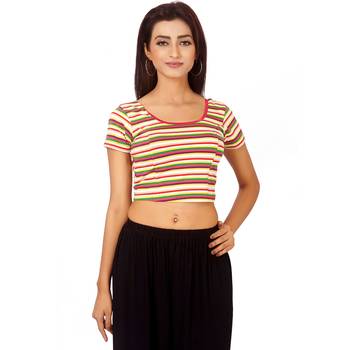 multicolor Colour Cotton Spandex Free Size Blouse for Women. 1