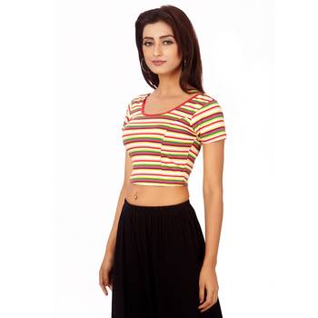 multicolor Colour Cotton Spandex Free Size Blouse for Women. 3