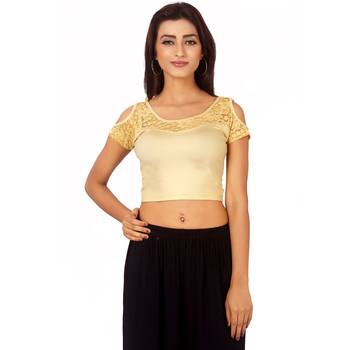 Beige Colour Cotton Spandex Free Size Blouse for Women. 1