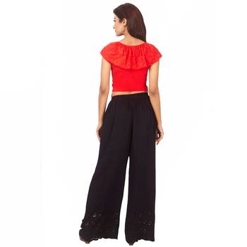 Red Colour Cotton Spandex Free Size Blouse for Women. 5