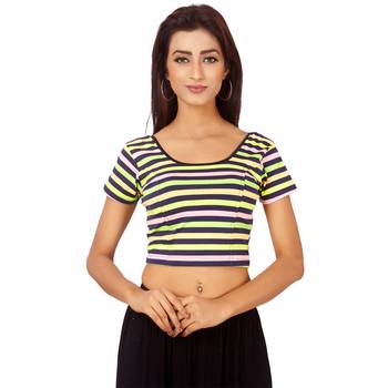 multicolor Colour Cotton Spandex Free Size Blouse for Women. 1