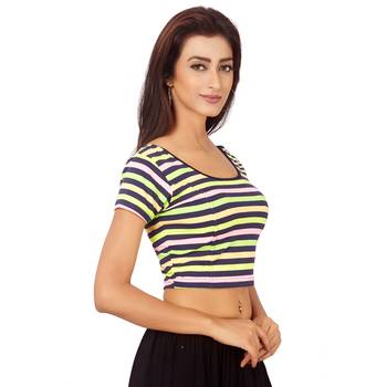 multicolor Colour Cotton Spandex Free Size Blouse for Women. 2
